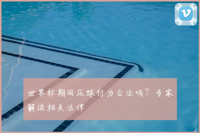 世界杯期间压球行为合法吗?专家解读相关法律